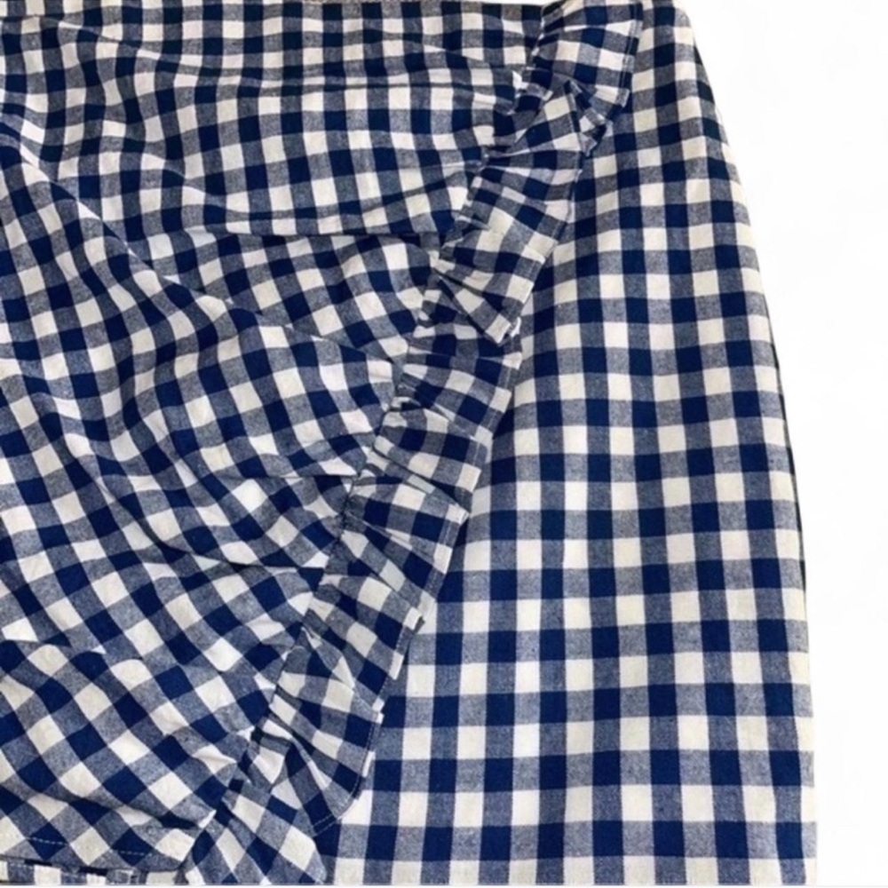 The Impeccable Pig Navy Gingham Mini Skirt - Picture 3 of 6